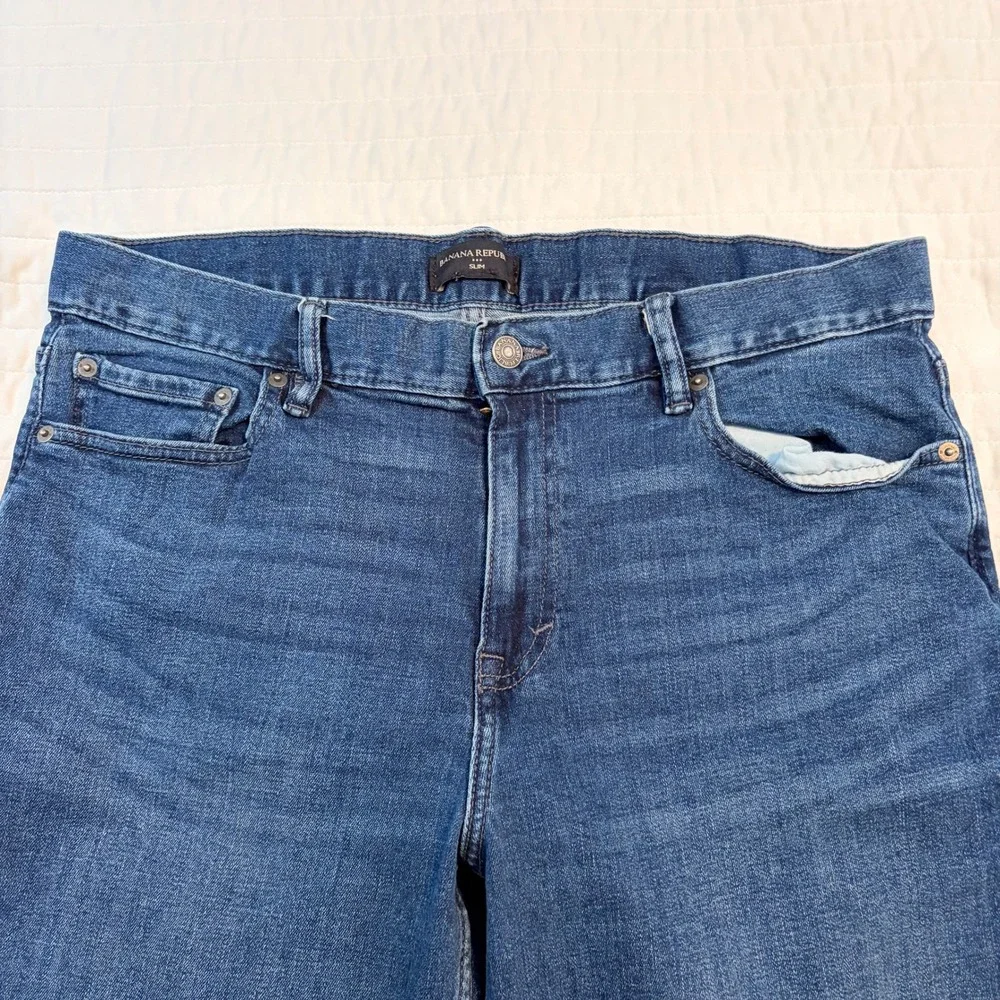Banana Republic Slim Fit Jeans Dark Wash Stretch Denim Jeans Mens 35x34